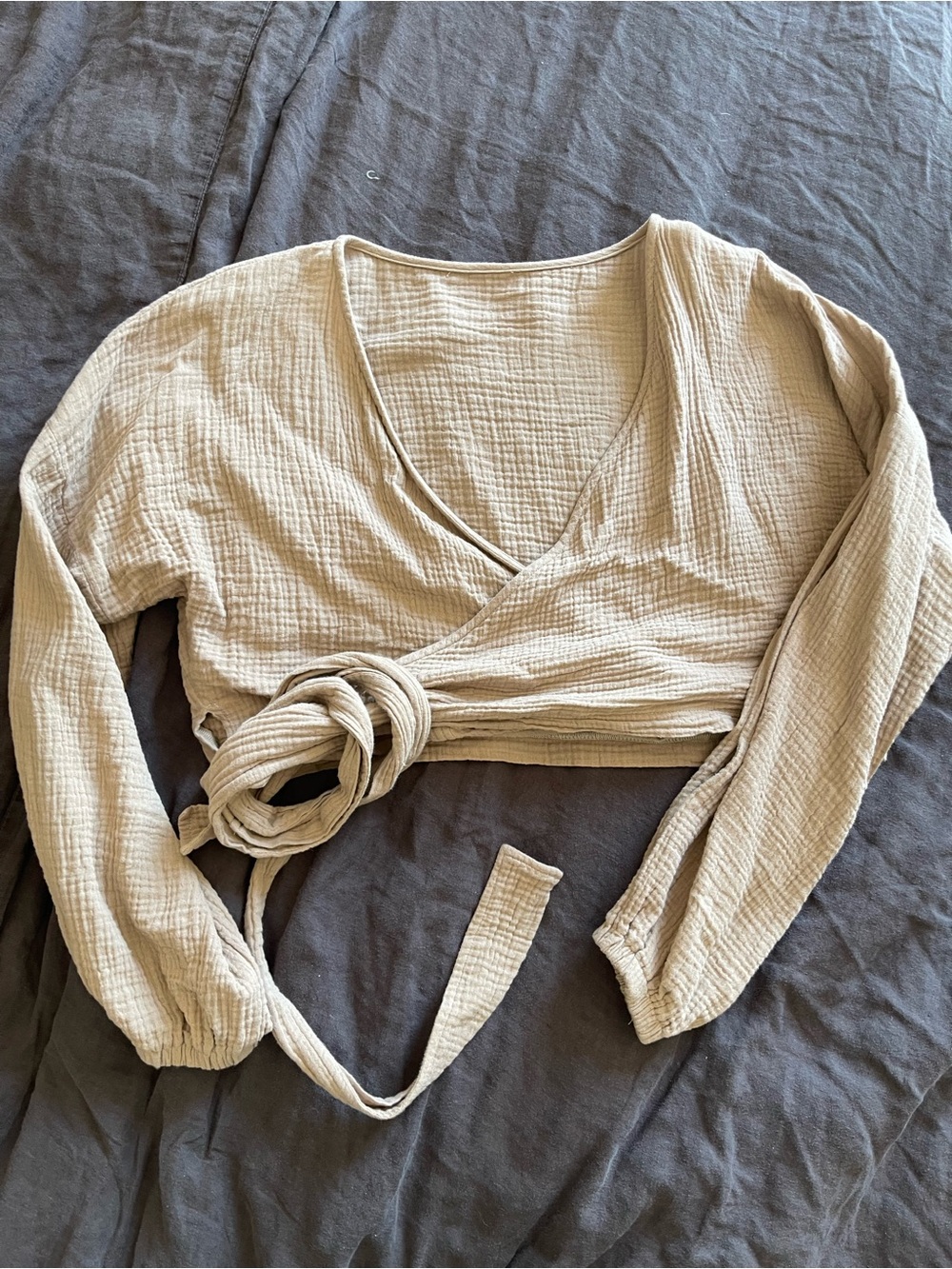 Boheme Beige Wrap Top
